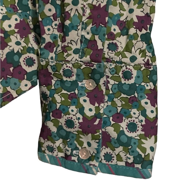 Jamaica Bay Blue, Green, Purple, Discover Paradise floral print blouse. Size M - Picture 3 of 5